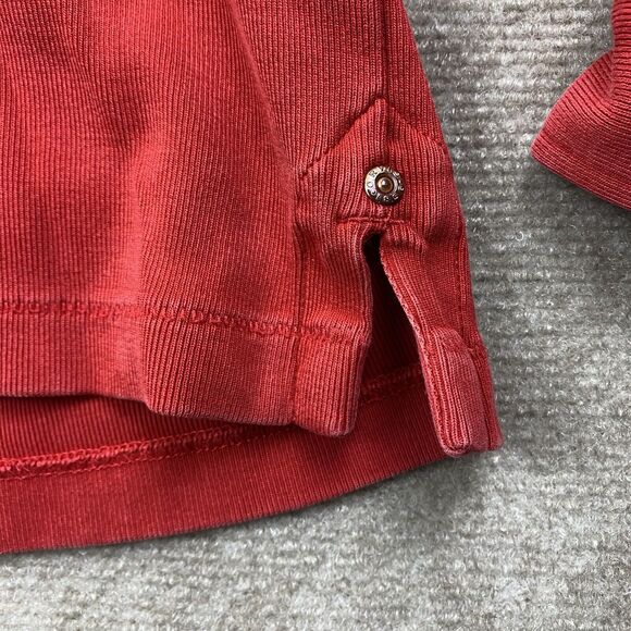 Orvis Mens Long Sleeve 1/4 Button Hardware Button Cuffed Heavy Shirt Red Size L - Picture 8 of 13